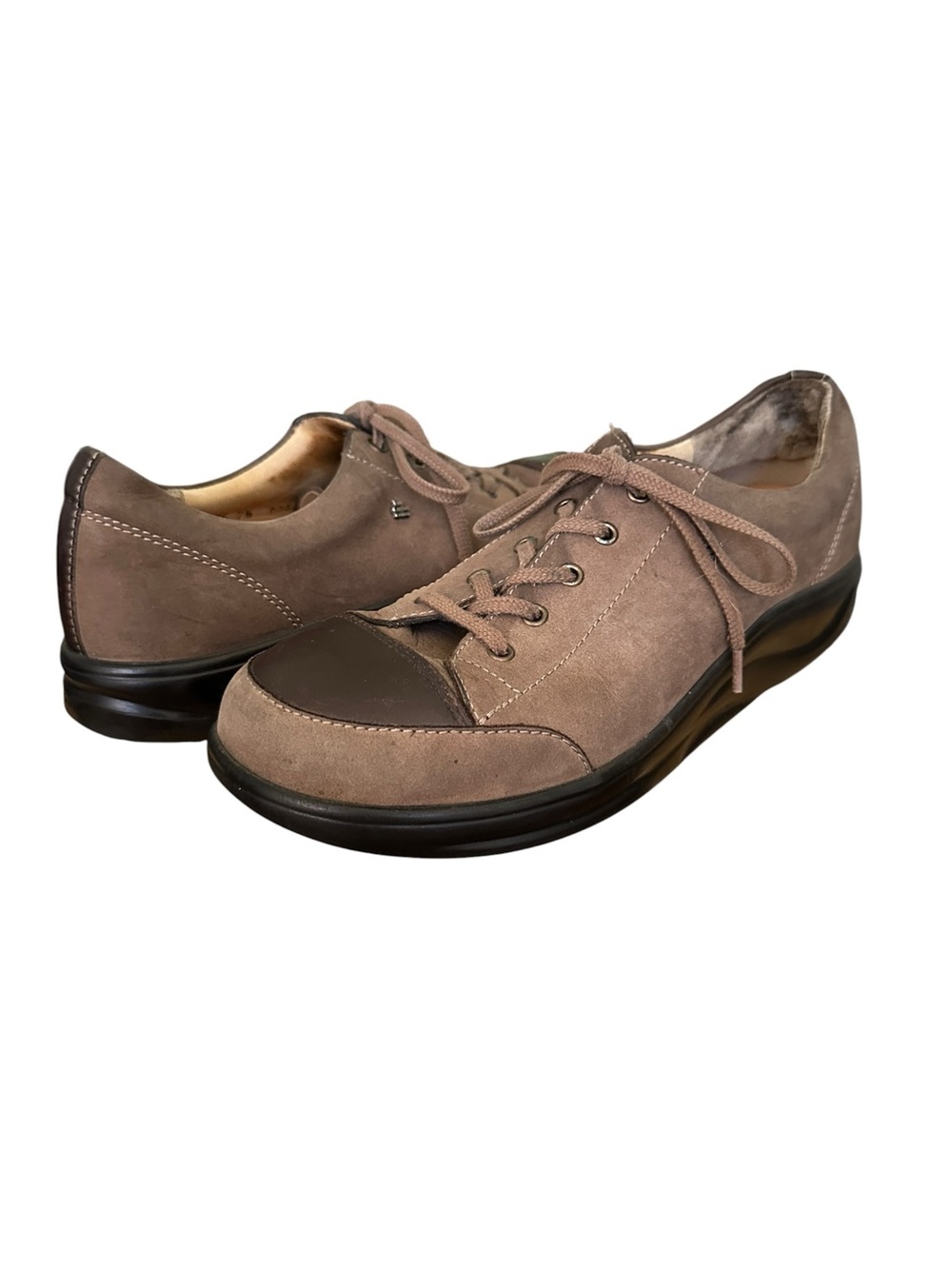 FINN COMFORT Ikebukuro Suede‎ Walking Shoes Womens 9.5 Brown Orthopedic Lace Up